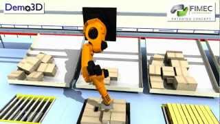 Demo3D FIMEC Technologies Robotic Palletizer [upl. by Biebel]