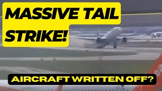 BREAKING CCTV footage of LATAM Boeing 777300 experiencing MASSIVE TAIL STRIKE at Milan Airport [upl. by Atineb]