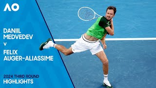 Felix AugerAliassime v Daniil Medvedev Highlights  Australian Open 2024 [upl. by Ekalb635]