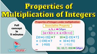 Class 7 Maths Integers  Properties of Multiplication of Integer  LearnFatafat [upl. by Jon]