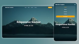 How To Create a Responsive Navbar Using HTML amp CSS  Step By Step Tutorial [upl. by Tomchay359]