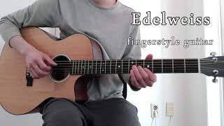 Edelweiss easy fingerstyle guitar  free tabs [upl. by Hertberg]