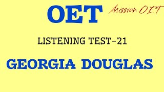 Oet listening test  Georgia Douglas amp Jason Bosworth patient  oet oetlistening oettest [upl. by Sandon609]