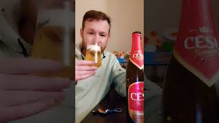 IrishguydrinksCĒSU PREMIUMbeer review latvia ireland shorts justforfun drink reels [upl. by Grim]