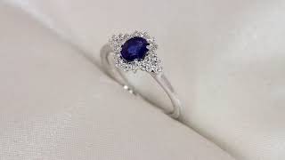 Anello Eria con Zaffiro Blu 074 ct [upl. by Dnumde424]