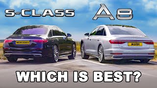 Audi A8 v Mercedes SClass ULTIMATE LUXURY REVIEW [upl. by Maiga]