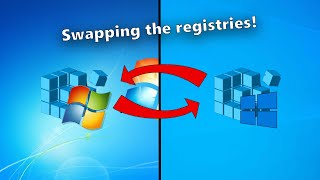 Swapping the Windows 7 and Windows 10 registries [upl. by Askwith]