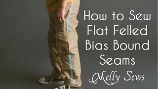 How To Sew Flat Felled Inseams  The Blank Slate Patterns Coastal Cargos [upl. by Meirrak]