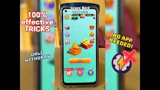 CRAZY BIRD FULL TUTORIAL 2024  NO APP NEED  FAST WITHDRAWAL  NO INVITE NEEDED [upl. by Zipnick249]