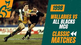 Wallabies v New Zealand  1998  MCG  Extended Highlights [upl. by Enneiluj]