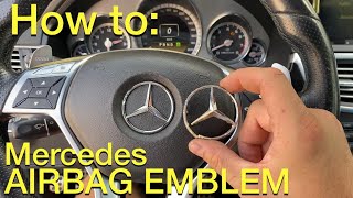 E63 AMG Mercedes  How to Airbag emblem replacement [upl. by Nudnarb]