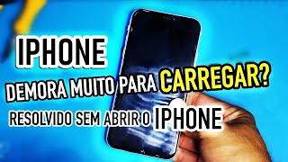 IPHONE mostra carregando mais não carrega Como RESOLVER sem precisar abrir o celular com isso [upl. by Egamlat]