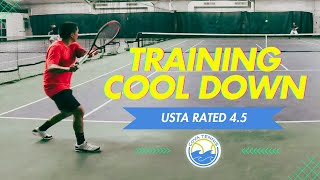 Indoor Tennis Training Cool Down  45 USTA Rated [upl. by Darreg]