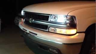 Tahoe  Suburban 20002006 Depo headlights with HID lights from outside [upl. by Eirual]