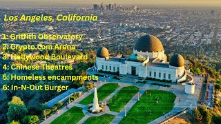 Los Angeles  Griffith Observatory  Crypto Arena  Hollywood Blvd  Homeless Encampments [upl. by Sello51]