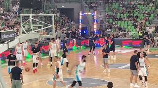 Luka Doncic amp Nikola Jokic Passing Ball in the middle of Warm Up  Slovenia vs Serbia [upl. by Jerrome944]