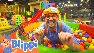 Learning With Blippi At Kinderland Indoor Playground For Kids  Educational Videos For Toddlers [upl. by Bryan]