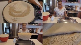 Ethiopian food injera  በጠየቃችሁኝ መሰረት ምርጡ እንጅራ ይኹው [upl. by Lleral]