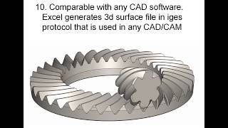 Hypoid gear 3d modeling in CAD with Microsoft Excel [upl. by Sillert]