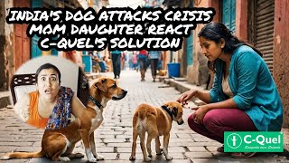 Stray Dog Attacks in India🐕Mom Daughter React😳CQuels Solution cquel [upl. by Emse]