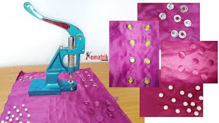 How to use a rivet machine Press button pearl fixing Cover button and eyelets [upl. by Had]