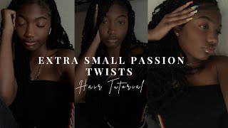 extra small passion twist  hair tutorial  in depth [upl. by Hiller]