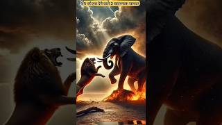 शेर को हरा देने वाले 3 खतरनाक जानवर 😱 facts shorts lion elephant giraffe ytshorts [upl. by Lorie617]