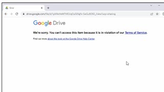 Google Drive We’re sorry You can’t access this item it is in violation of our Terms of Service [upl. by Nivar]