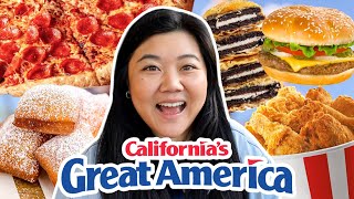 What to Eat at CALIFORNIAS GREAT AMERICA 🎢 Food Tour Taste Test amp Review 2023 [upl. by Adikam]