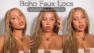 How to DIY Boho Faux Locs  Detailed amp Beginner Friendly  GOLDYNAPS [upl. by Treblig]