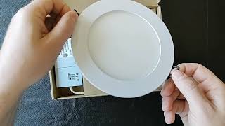 YUURTA 6quot Recessed LED Downlight 15w 3CCT  Unpacking and Quick Product Review [upl. by Nnayd552]