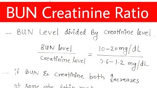 Bun creatinine ratio [upl. by Ylicic]