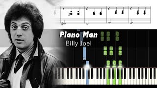 Billy Joel  Piano Man  Piano Tutorial  SHEETS  tbt [upl. by Ellertal306]