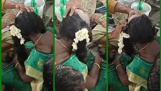 lady long hair mottai in thiruchendur murugan temple women headshave [upl. by Ardnasirk913]