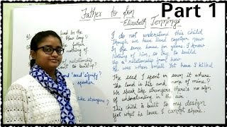 Father to Son by Elizabeth Jennings  Part 1  Hindi and English explanation  Qamp A [upl. by Kreis]