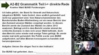 B1DSHVorbereitung Grammatik Teil I direkte Rede Indikativ [upl. by Cathi893]