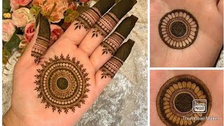 Beautiful flowers simple easy mandala gol tikki henna mehndi designs for hands for eidweddings [upl. by Inkster]