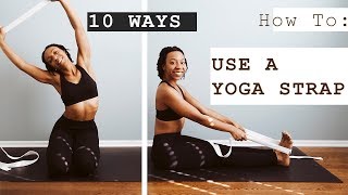 HOW TO 10 ways to use a YOGA STRAP for BEGINNERS  Tumaz Yoga Strap [upl. by Novy926]