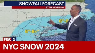 NYC snow 2024 How much more to expect in NY NJ and CT [upl. by Salman]