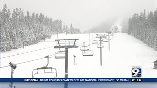 Ski resort staff working to prepare for ski season [upl. by Sudaorb]