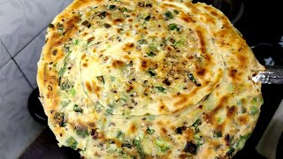 Spring Onion Paratha  Lunchbox Recipe  Flaky Layered Paratha Recipe  Onion Paratha paratharecipe [upl. by Enneite]