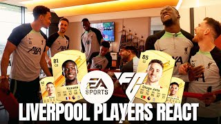 Liverpool players react HILARIOUS Jota amp Konate partnership  EA SPORTS FC 24 ratings revealed [upl. by Richy]