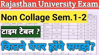 RAJASTHAN UNIVERSITY NON COLLEGE 1ST YEAR  Semester Exams Kitne paper honge Non collage exam Dates [upl. by Ihteerp]