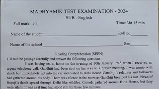 Madhyamik English Question Paper Model 2025  Test and Final exam  Madhyamik 2025 English [upl. by Zasuwa]