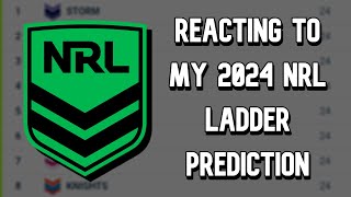 Reacting to My 2024 NRL Ladder Predictions [upl. by Dnar]