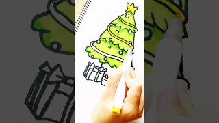 How to draw a Christmas Tree 🌲🎅 [upl. by Lewes]