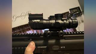 UUQ Prism 4x32 RedGreenBlue Triple Illuminated Rapid Range Reticle Rifle Scope review [upl. by Koval889]