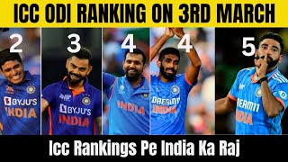 ICC ODI RANKING ON 3rd MARCH 2024 [upl. by Gabbie]