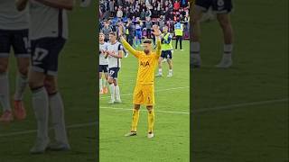 FT Crystal Palace 10 Tottenham Goalkeeper Vicario holds his hands up to the away end [upl. by Paugh]