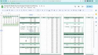 BiWeekly Paycheck Budget Tour Google Sheets Bi Weekly Budget Tutorial Paycheck to Paycheck [upl. by Petrick]